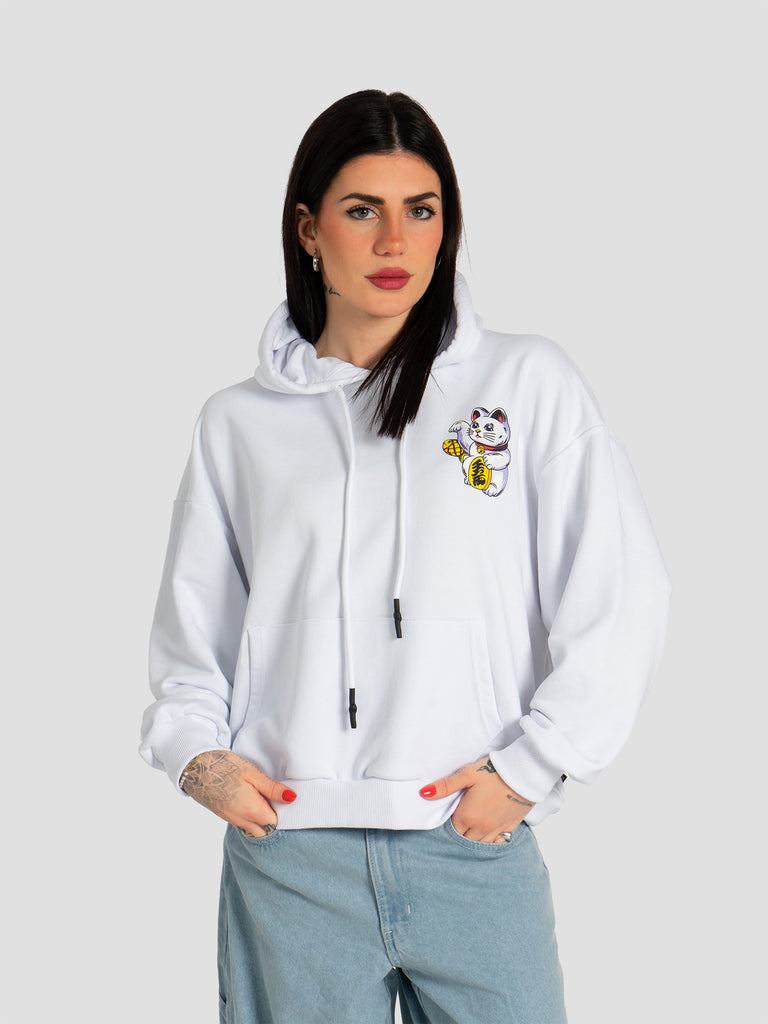 GROOVE SWEAT62FORTUNE CAT BIANCO