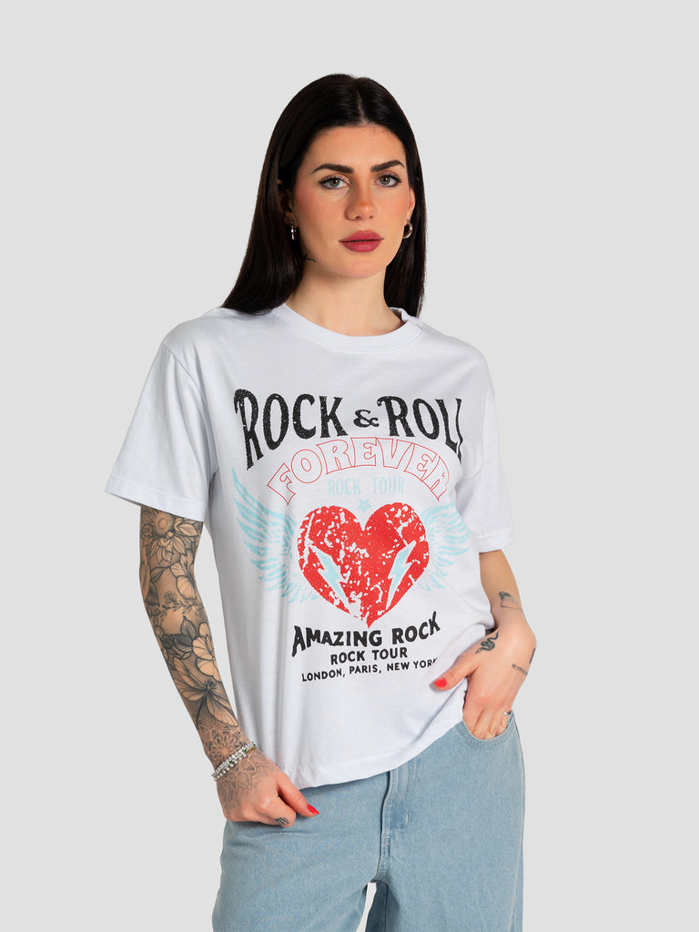 GROOVE SHIRT63HEART ROCK BIANCO