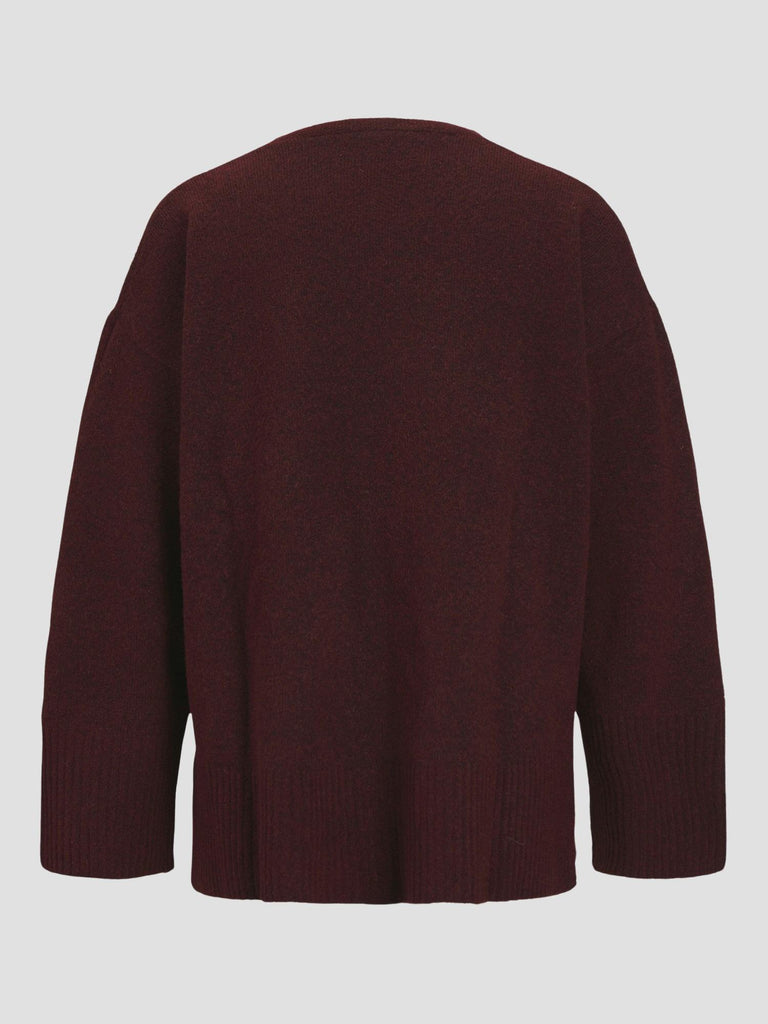 JXLUCCA DIVERSE V-NECK KNIT SN 12259235 CABERNET JJXX 