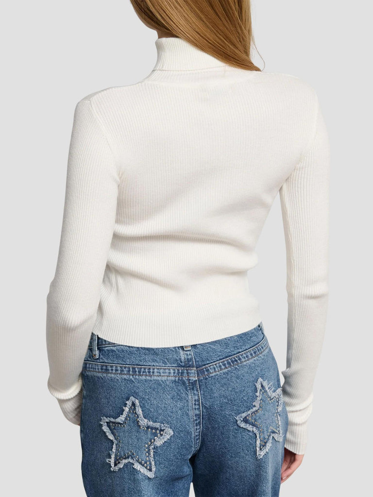 MAGLIA A COSTINE COLLO ALTO POLLICINO252 OFFWHITE SUITE BENEDICT 