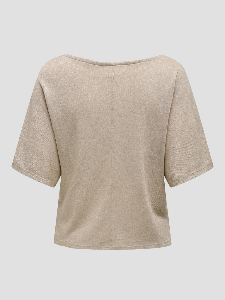 ONLAMBER LIFE S/S O-NECK SHINE TOP JRS 15343484 BROWN RICE ONLY 