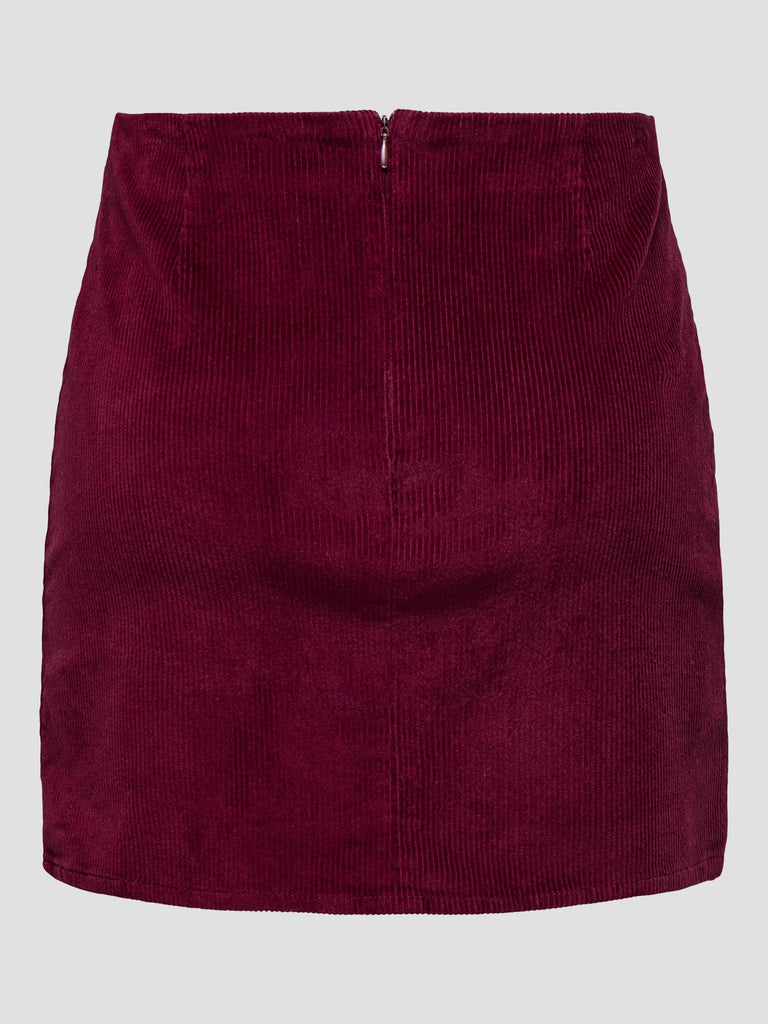 ONLLENI-GLOBAL SHORT CORD SLIT SKIRT PNT 15353633 CABERNET ONLY 