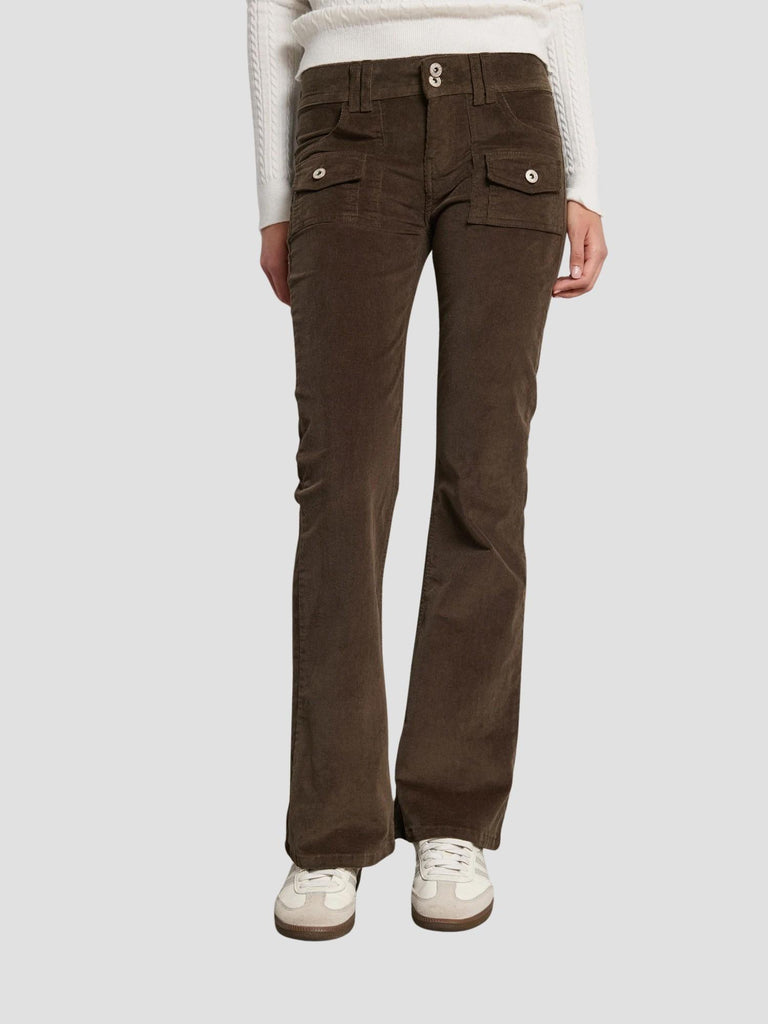 PANTALONE FLARE IN VELLUTO MEDLEY BROWN SUITE BENEDICT 