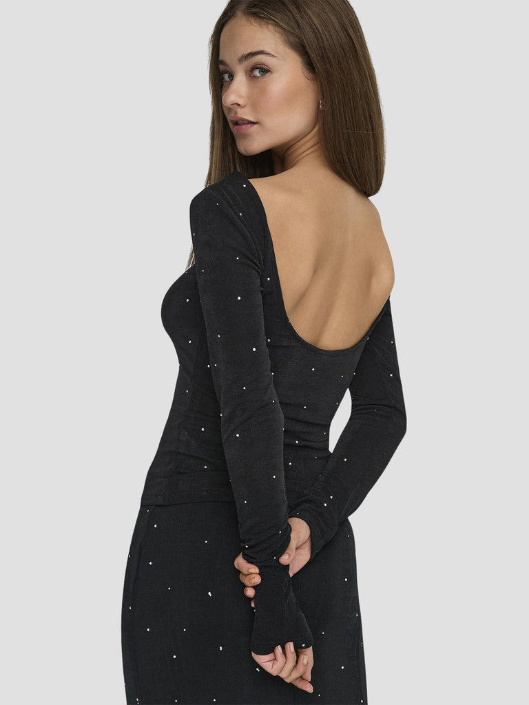 JDYPRIME L/S DEEP BACK TOP JRS 15355969 BLACK STONES JACQUELINE DE YONG 