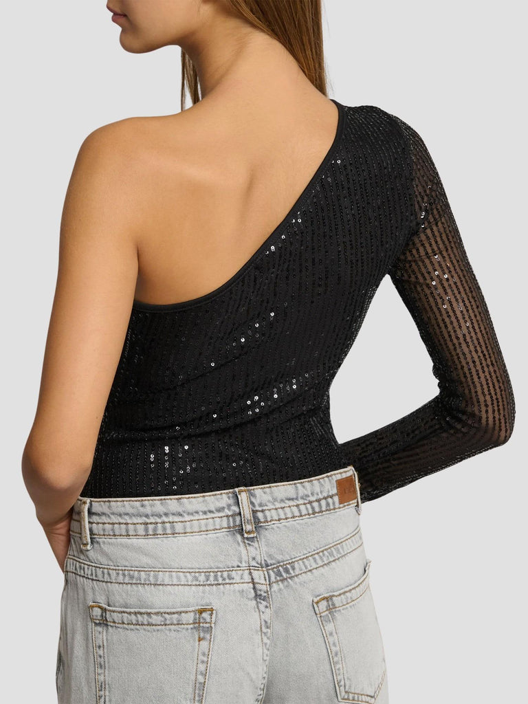 BODY MONOSPALLA IN PAILLETTES BRILLIS BLACK SUITE BENEDICT 