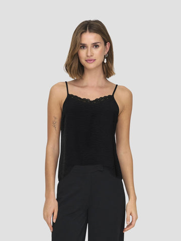 ONLKATTY LIFE LACE SINGLET PTM 15345237 BLACK ONLY 