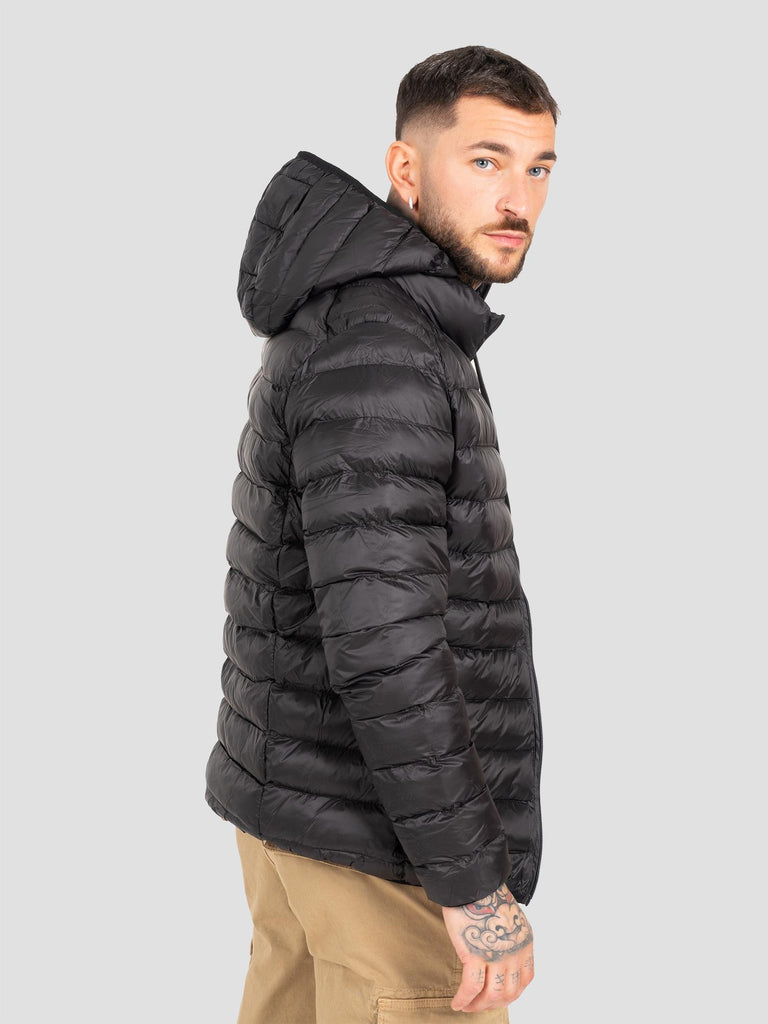 DOWNJACKET IF HOODIE FLUO ZIP DOWN1 BLACK GROOVE 