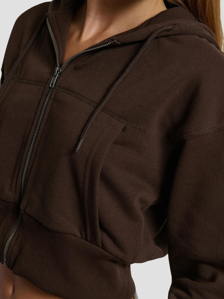 FELPA CON CAPPUCCIO CROP KOREA252 BROWN SUITE BENEDICT 