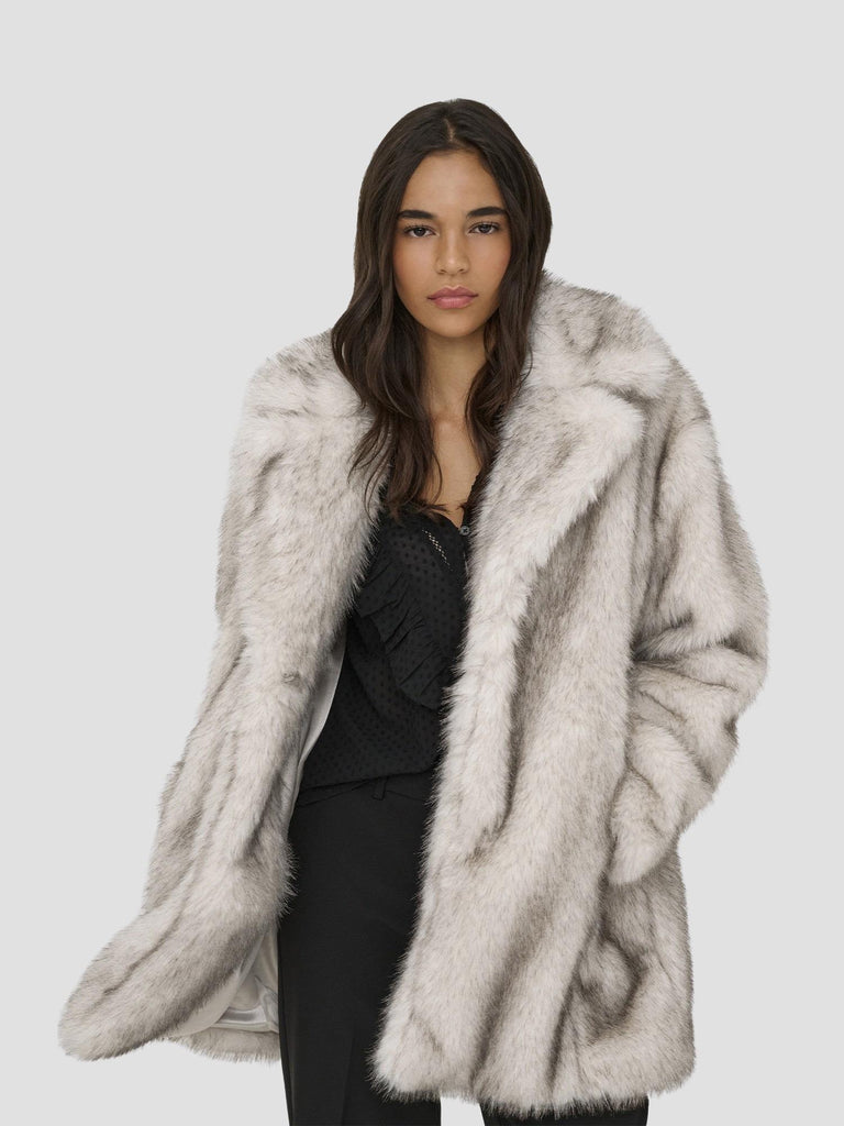 ONLDAWN LIFE FAUX FUR COAT CC OTW 15348976 PUMICE STONE ONLY 
