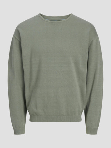 JJCALVIN KNIT CREW NECK 12269031 AGAVE GREEN JACK&JONES 