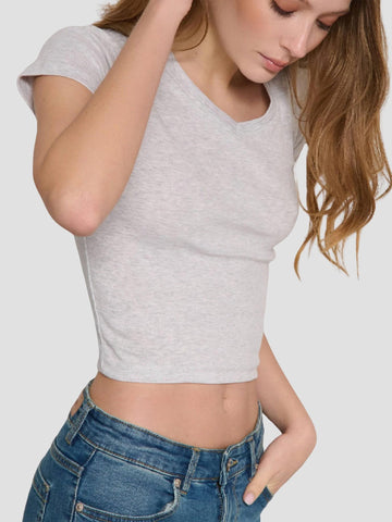 TSHIRT SCOLLO A V TINDER251 PEARL MEL SUITE BENEDICT 