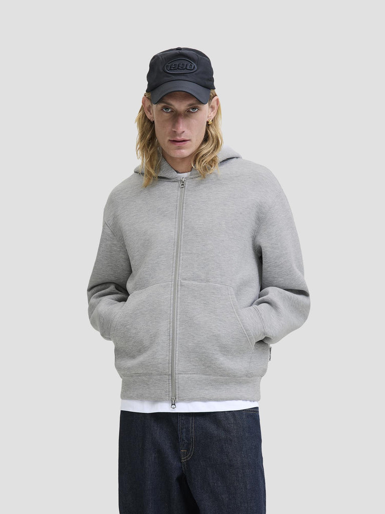 JCOCOVER SCUBA SWEAT ZIP HOOD SN 12282972 LIGHT GREY MELANGE JACK&JONES 