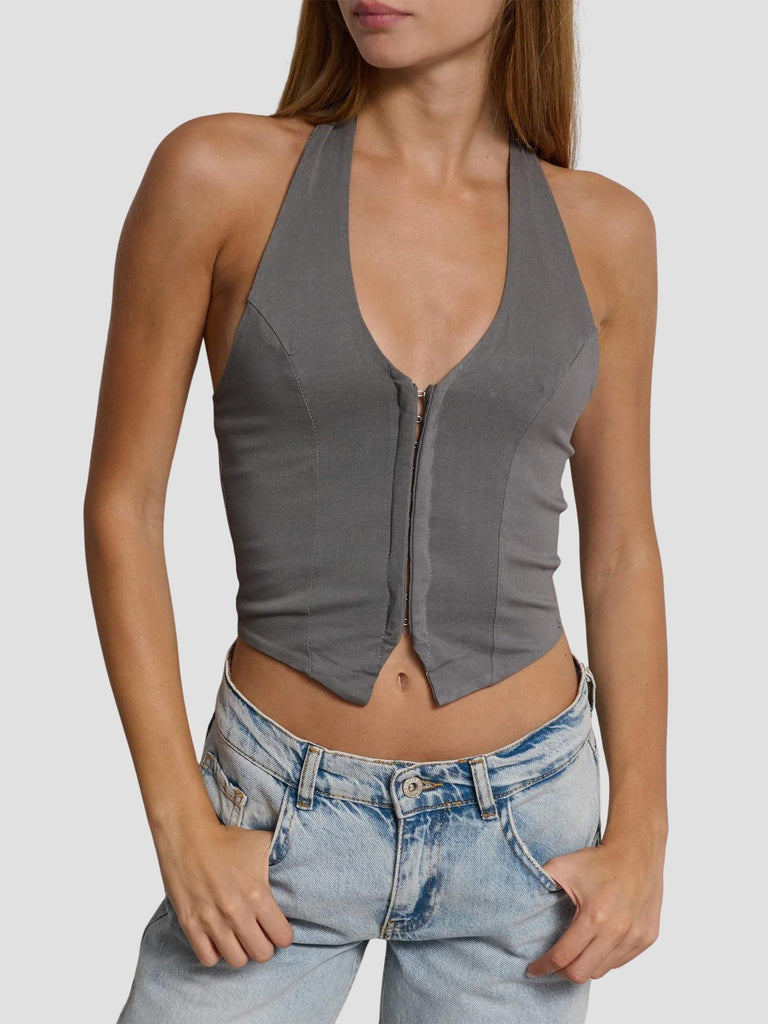 GILET BUSTINO CON GANCETTI GARDEN GREY SUITE BENEDICT 