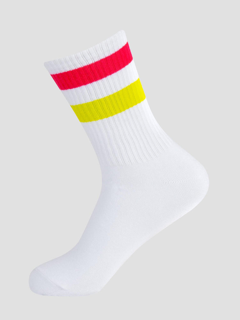 CREW SOCKS GRO1015 WHI FUX YEL GROOVE 