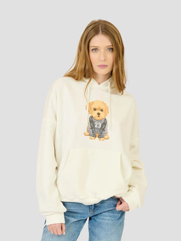 FELPA OVERSIZE STAMPA CAGNOLINO KEIRA-WOOF OFFWHITE SUITE BENEDICT 