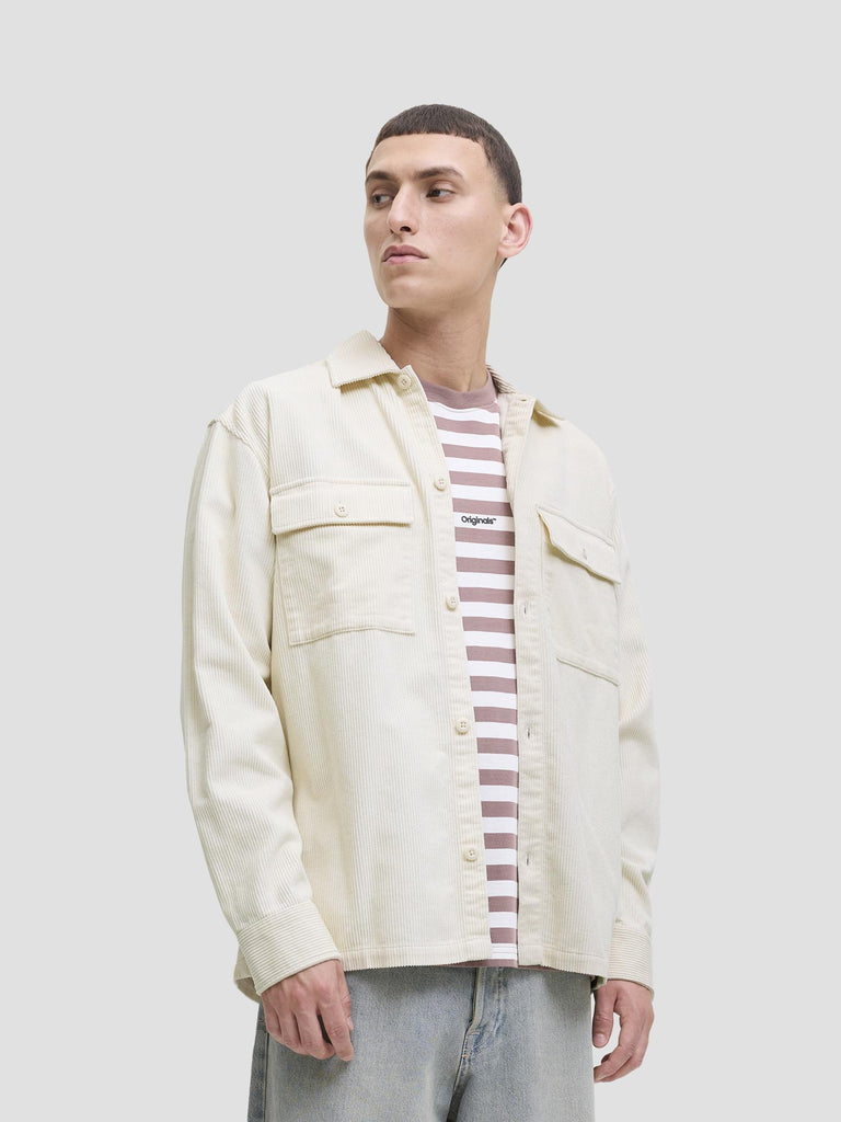 JJEPERFECT CORDUROY OVERSHIRT LS SN 12278825 ANTIQUE WHITE JACK&JONES 