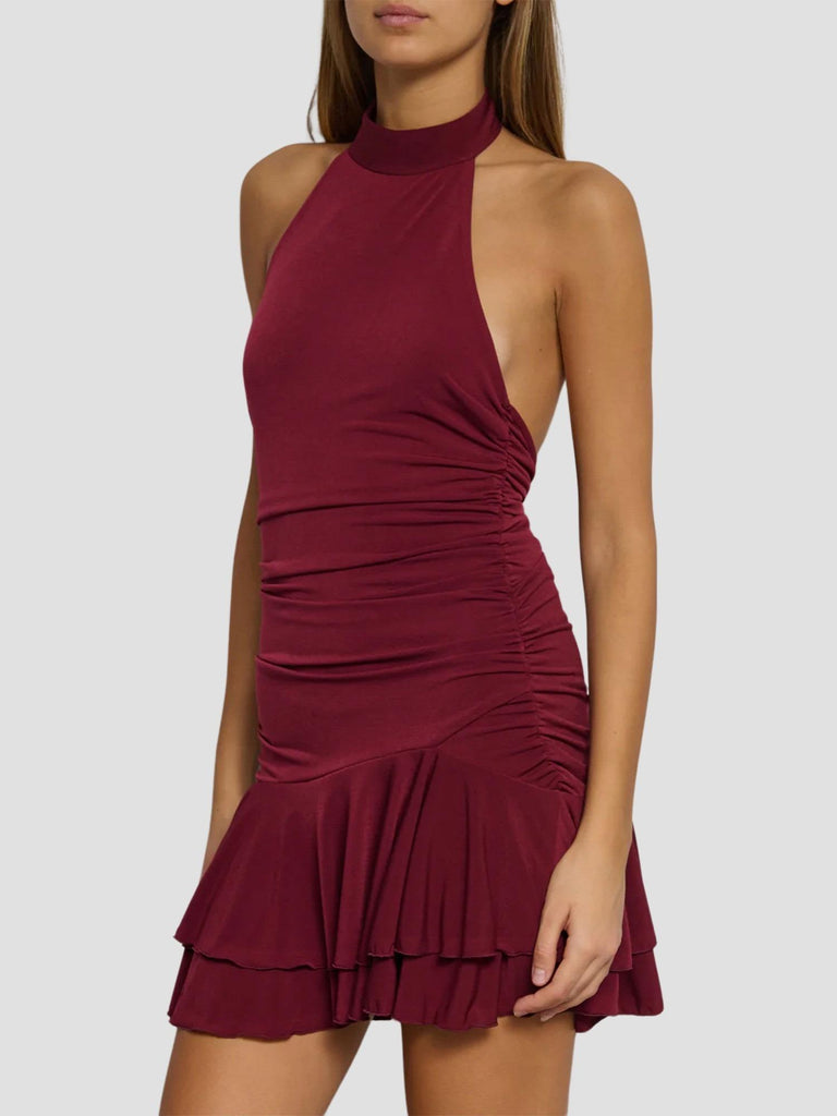 ABITO HALTER CON GONNA SVASATA VEDER BORDEAUX SUITE BENEDICT 