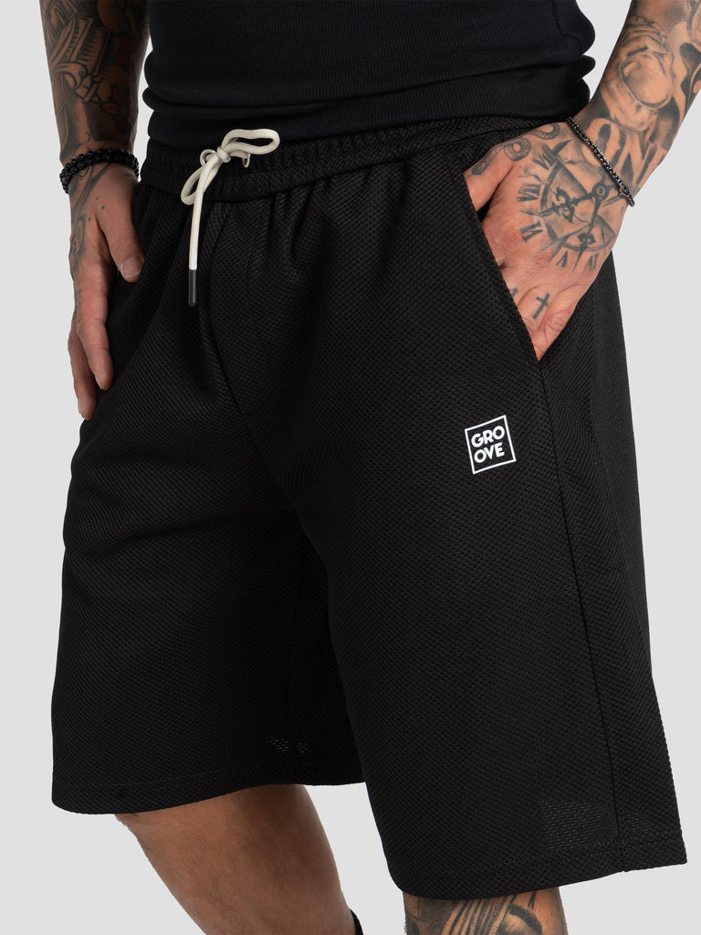 WAFFLE OVER TECHSHORT003 BLACK GROOVE 
