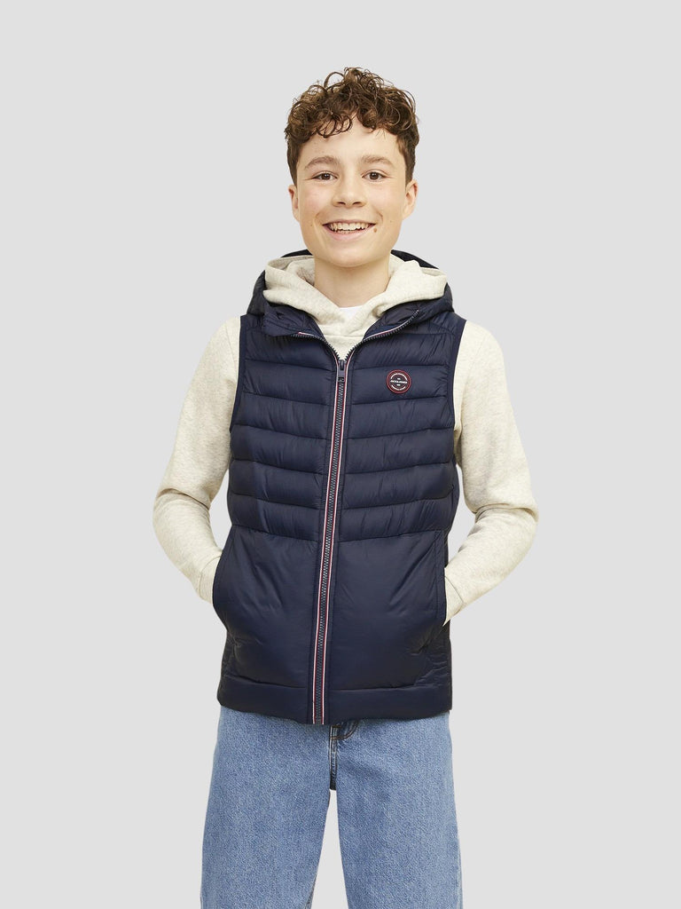 JJESPRINT PUFFER BODYWARMER HOOD NOOS JNR 12258655 NAVY BLAZER JACK&JONES 