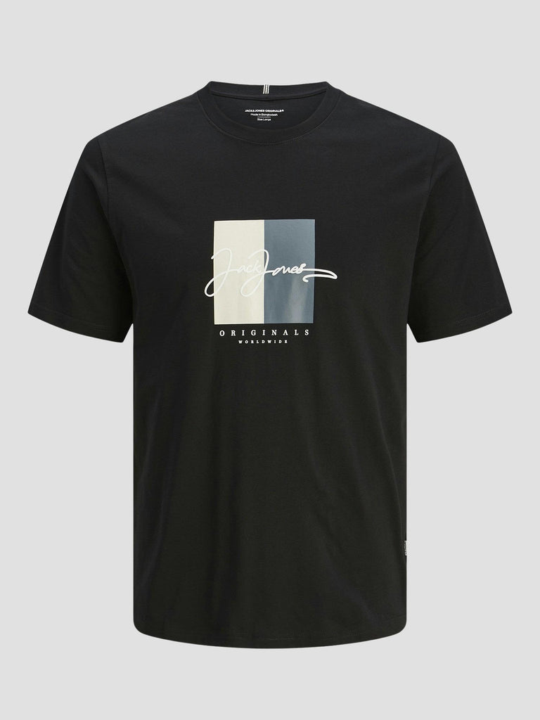 JORFREDERIKSBERG BOXSCRIPT TEE SS SN JNR 12278408 BLACK JACK&JONES 