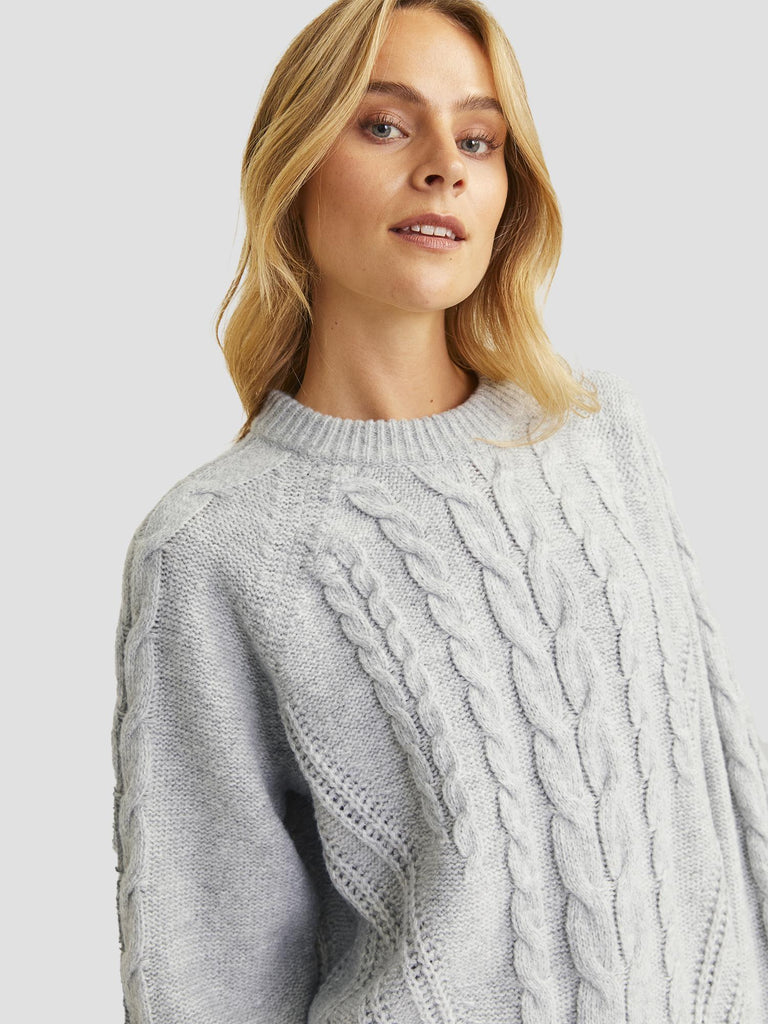 JXJOSIE CREW NECK KNIT 12255370 GREY MELANGE JJXX 