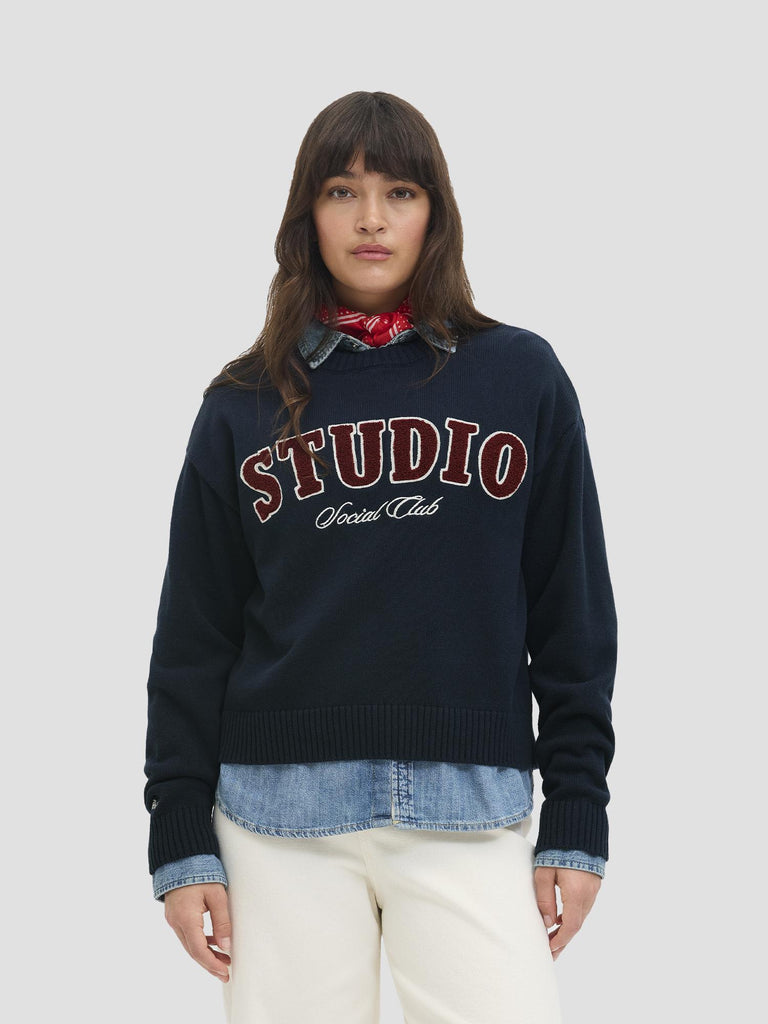JXBROOK CREW NECK KNIT 12281710 MARITIME BLUE JJXX 