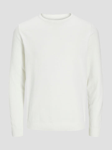 JJEBASIC KNIT CREW NECK NOOS 12137190 CLOUD DANCER JACK&JONES 