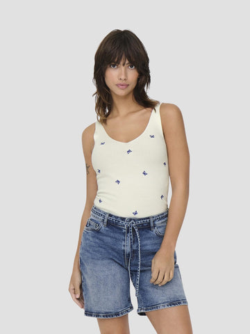 JDYNANNA S/L EMBROIDERY TOP KNT 15257194 CLOUD DANCER JACQUELINE DE YONG 