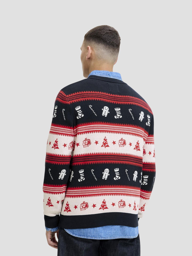 JJXMAS NOEL KNIT CREW NECK 12279840 TRUE RED JACK&JONES 