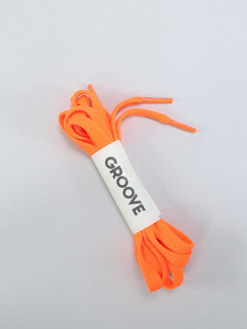 LACCI PIATTI COLORATI LUNGHEZZA 100CM GRO6000 ARANCIO GROOVE 