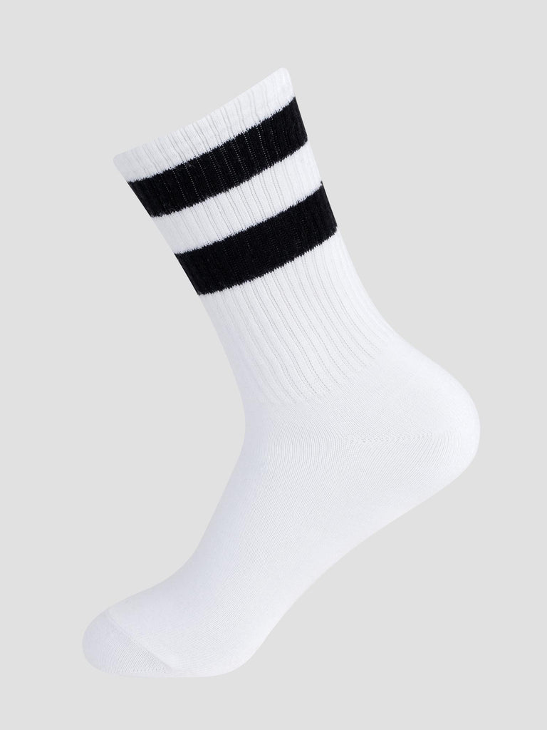 CREW SOCKS GRO1015 WHITE BLACK GROOVE 