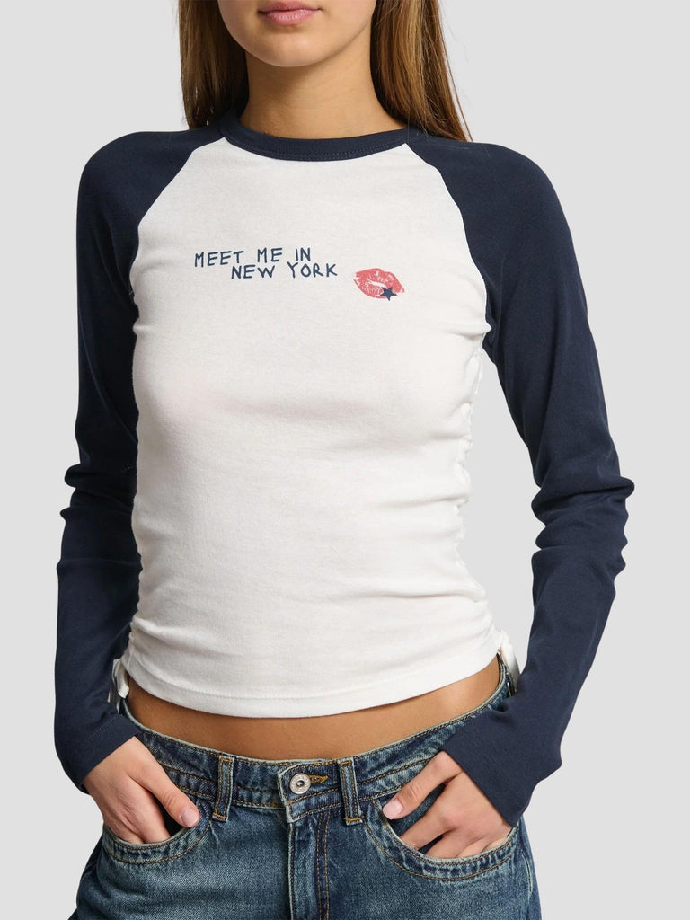 T-SHIRT RAGLAN STAMPATA GORIZIA-KISSNY OFFWH-DK NAVY SUITE BENEDICT 