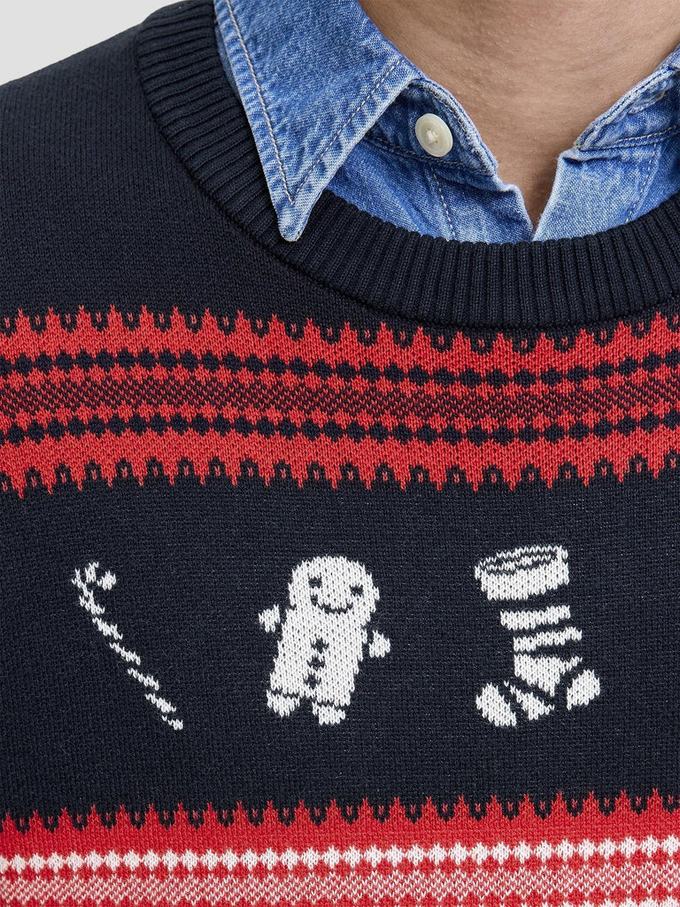 JJXMAS NOEL KNIT CREW NECK 12279840 TRUE RED JACK&JONES 