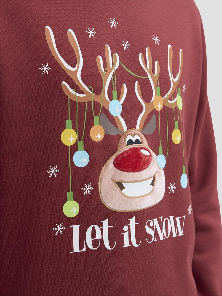 JJCHRISTMAS SWEAT CREW NECK XMAS 12279225 BRICK RED JACK&JONES 