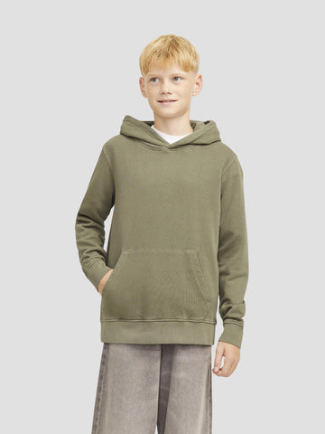 JJECHARGE FADED SWEAT HOOD SN JNR 12274793 SILVER SAGE JACK&JONES 