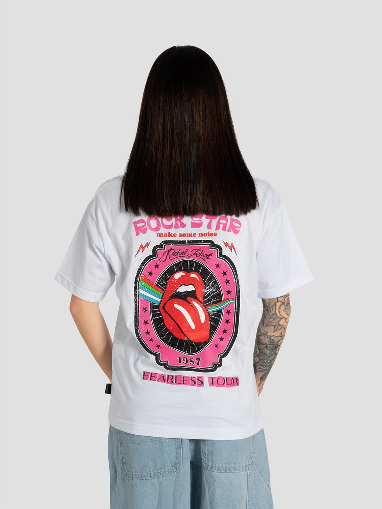 PRINTED TEE SHIRT63 ROCKSTAR BIANCO GROOVE 