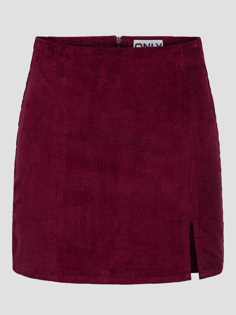 ONLLENI-GLOBAL SHORT CORD SLIT SKIRT PNT 15353633 CABERNET ONLY 