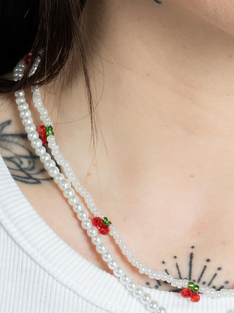 CHERRY BEAD GRO7514 WHITE GROOVE 