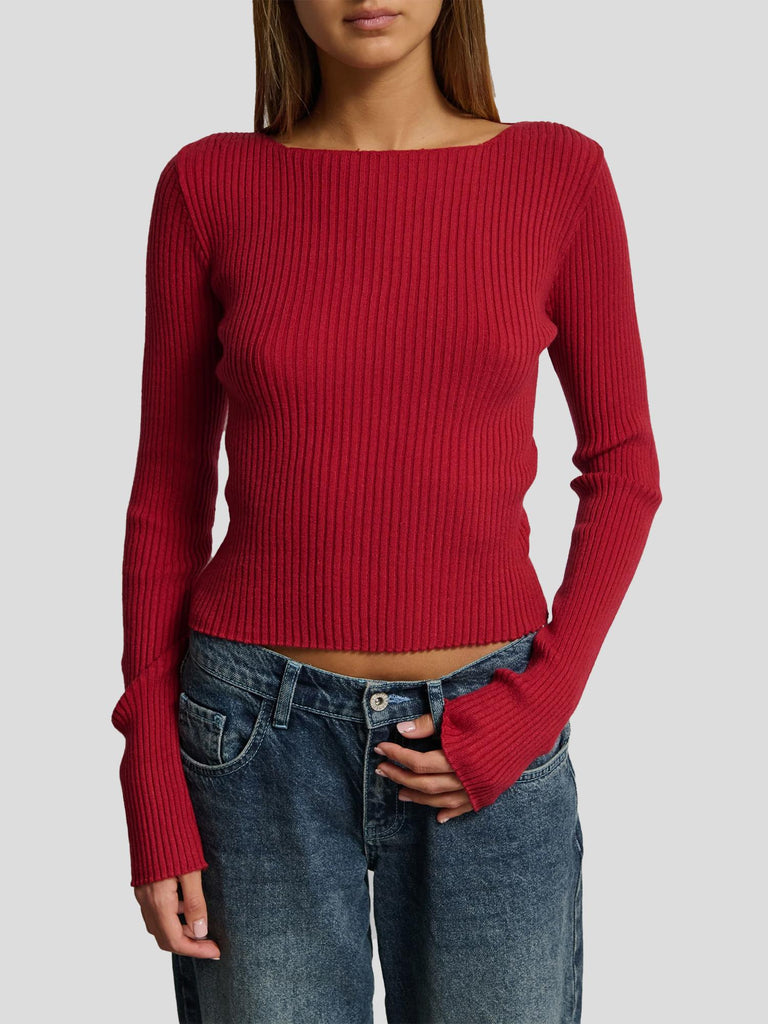 MAGLIA MANICA LUNGA A COSTINE PANCHINA-NEW252 DK RED SUITE BENEDICT 