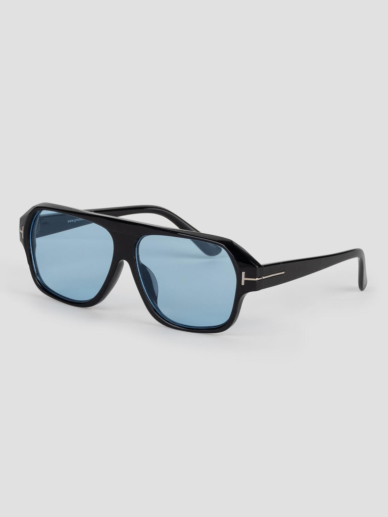 AVIATOR COLORED LENSES SUN001/10 BLACK BLUE GROOVE 