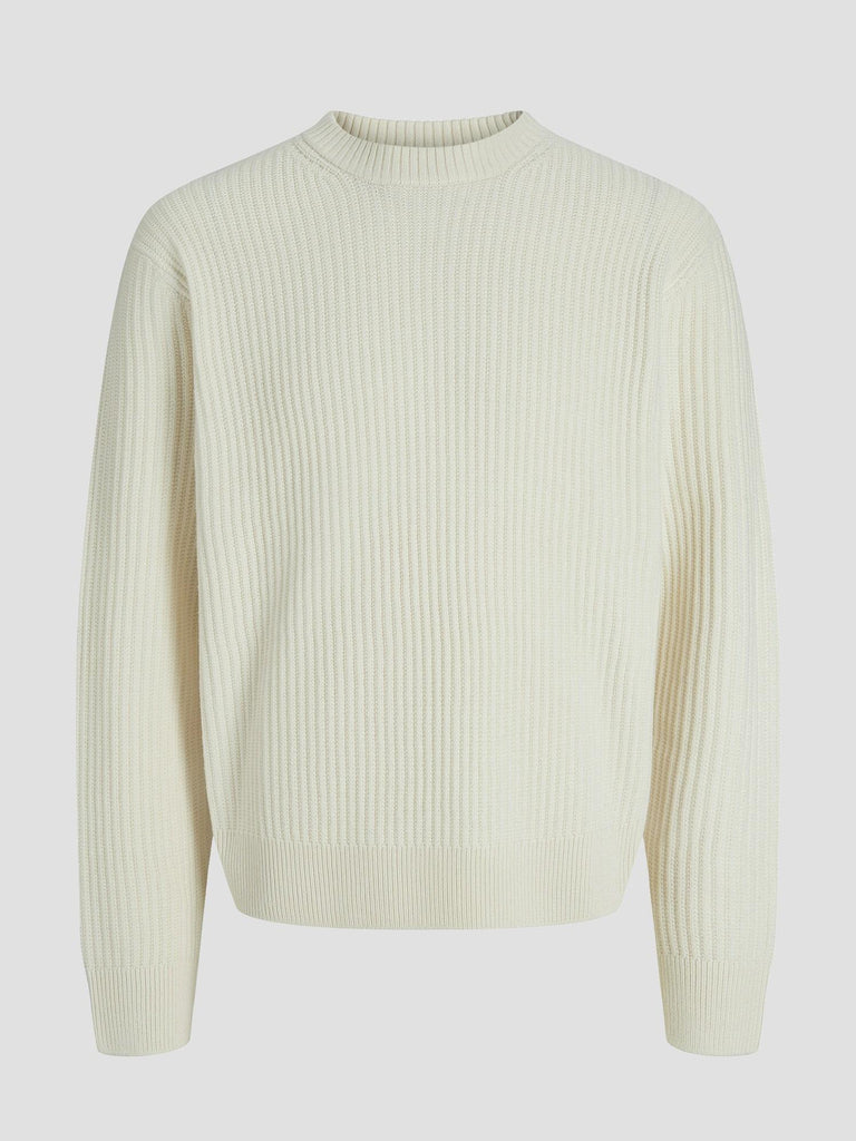 JCOGRID KNIT CREW NECK 12283169 SEA SALT JACK&JONES 