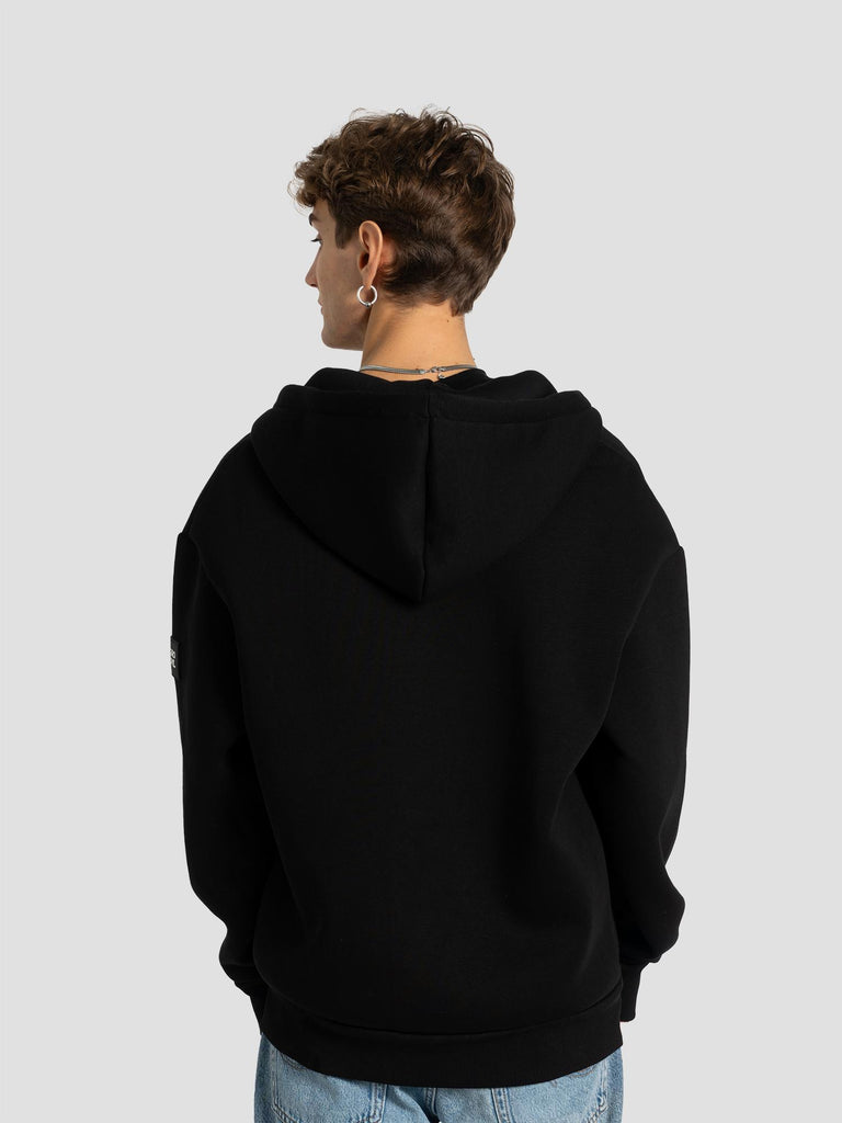 ZIP PATCH POLY HOODIE BARL351 NERO GROOVE 