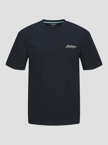 JJBEAU TEE SS FRONTPRINT CREW NECK LN 12275012 SKY CAPTAIN JACK&JONES 