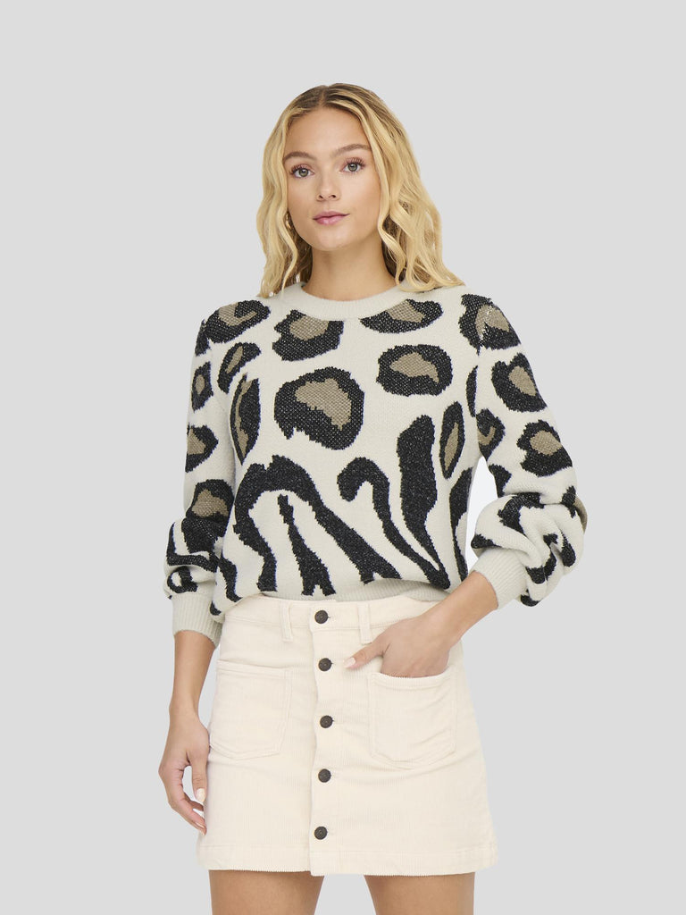 JDYLORRAINE ANIMAL L/S PULLOVER KNT NOOS 15292890 CEMENT JACQUELINE DE YONG 