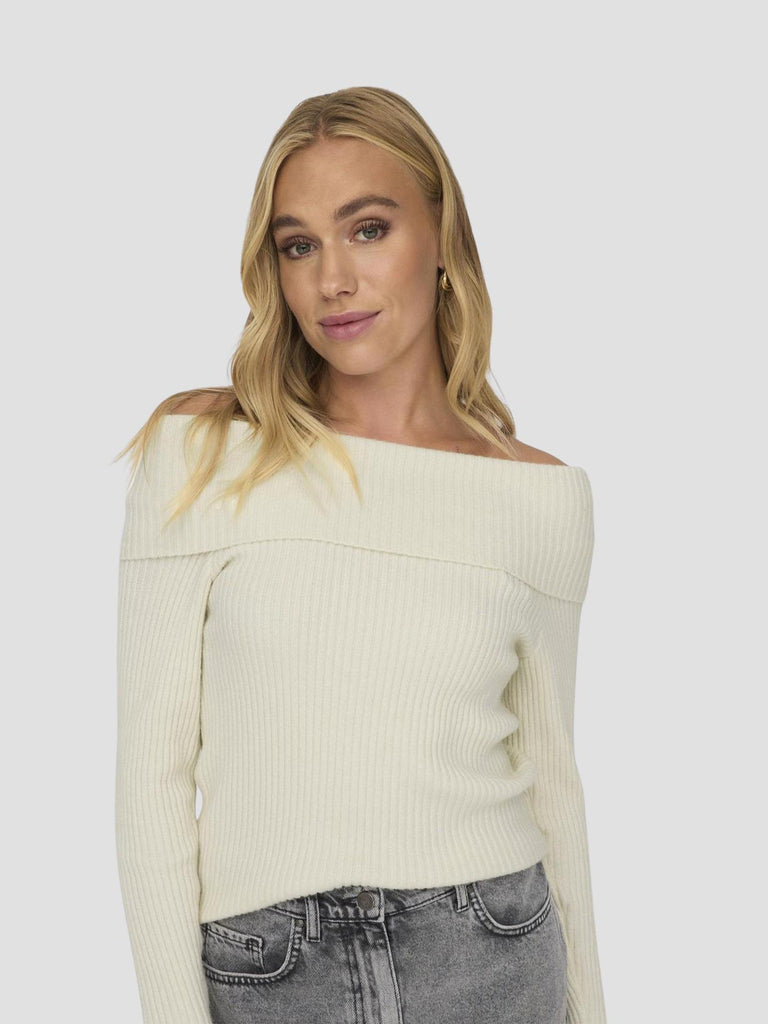 ONLKATIA LS OFF SHOULDER KNT NOOS 15311830 WHITECAP GRAY ONLY 