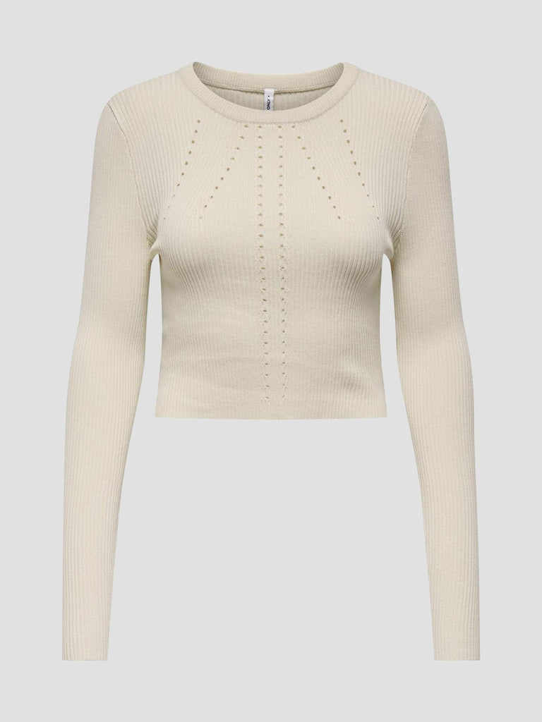 ONLNEW MEDDI LS O-NECK CROPPED CC KNT 15339578 BIRCH ONLY 