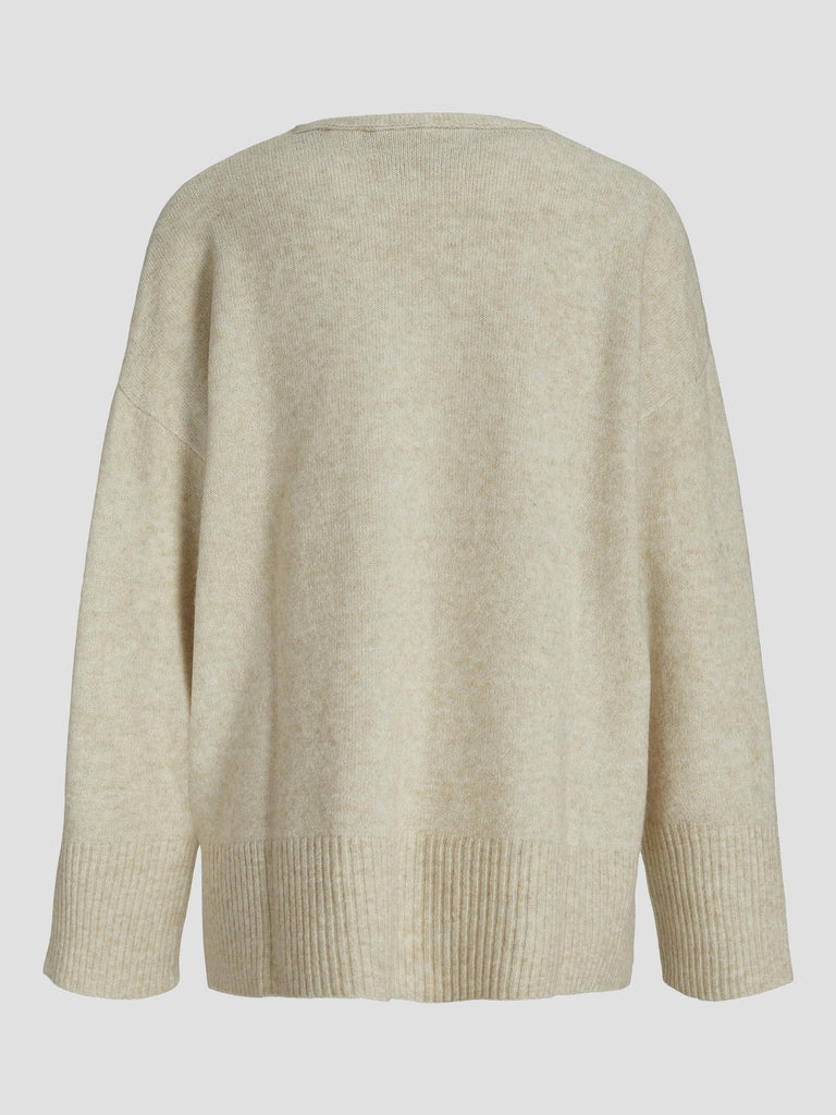 JXLUCCA DIVERSE V-NECK KNIT SN 12259235 FOG JJXX 
