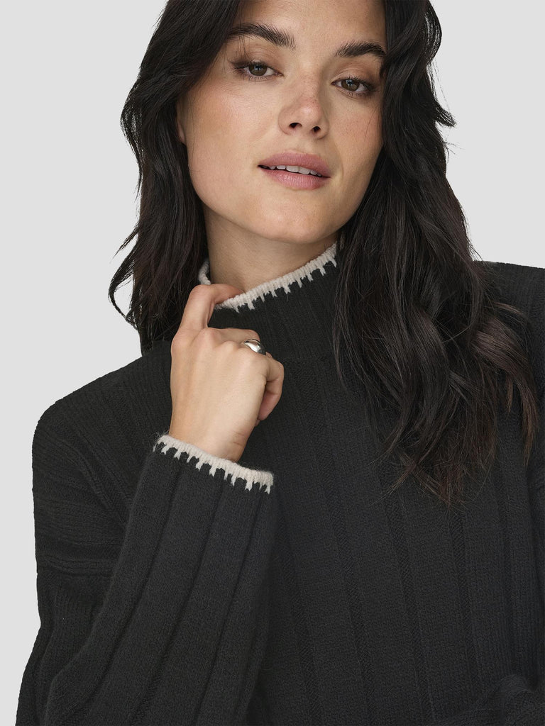 ONLCHICK STITCH LS HIGHNECK KNT NOOS 15329963 BLACK ONLY 