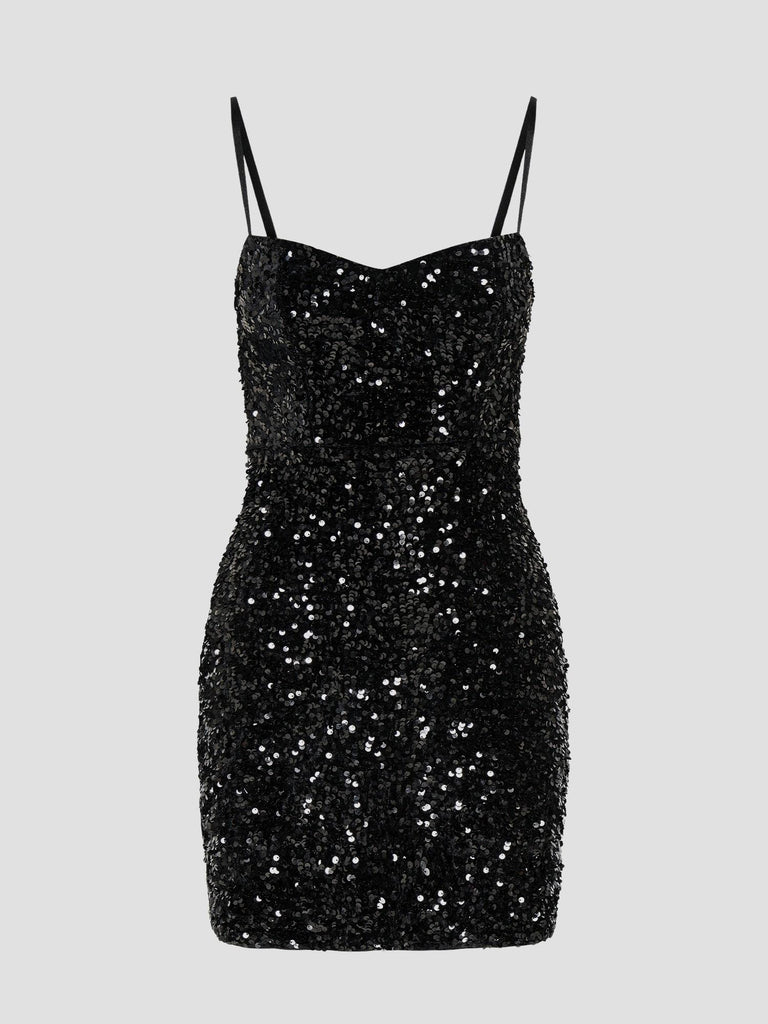 ONLCONFIDENCE S/L SEQUINS TUBE DRESS JRS 15360168 BLACK ONLY 