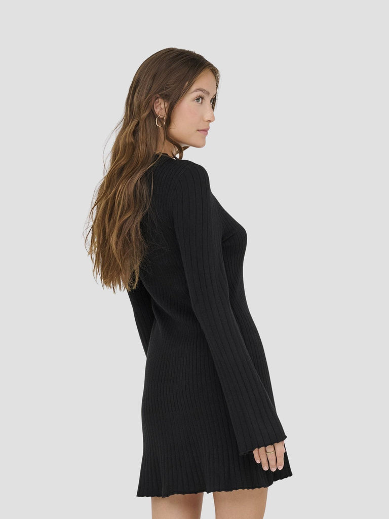 ONLMICHELLA LS O-NECK DRESS NCA KNT 15352211 BLACK ONLY 